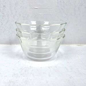 Vintage PYREX 6 oz Glass Scallop Edge 3-Ring #463 Ramekin Custard Cups Set of 3